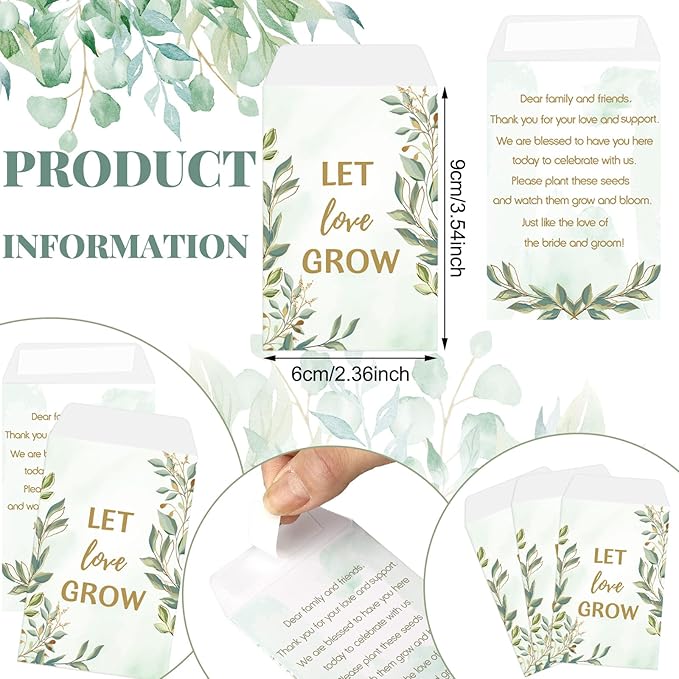 Ctosree 50 Sets Let Love Grow Wedding Favors - Image 3