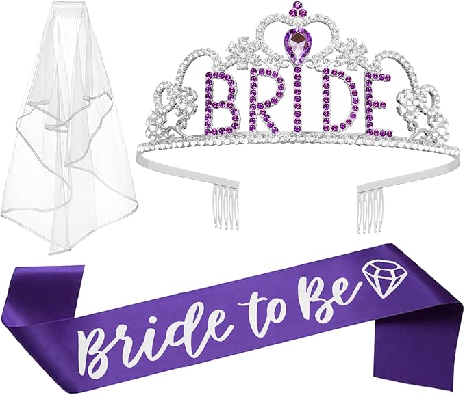 JETKONG 3 Pcs Bachelorette Party Decorations "BRIDE" Crown, Bride to Be by JETKONG