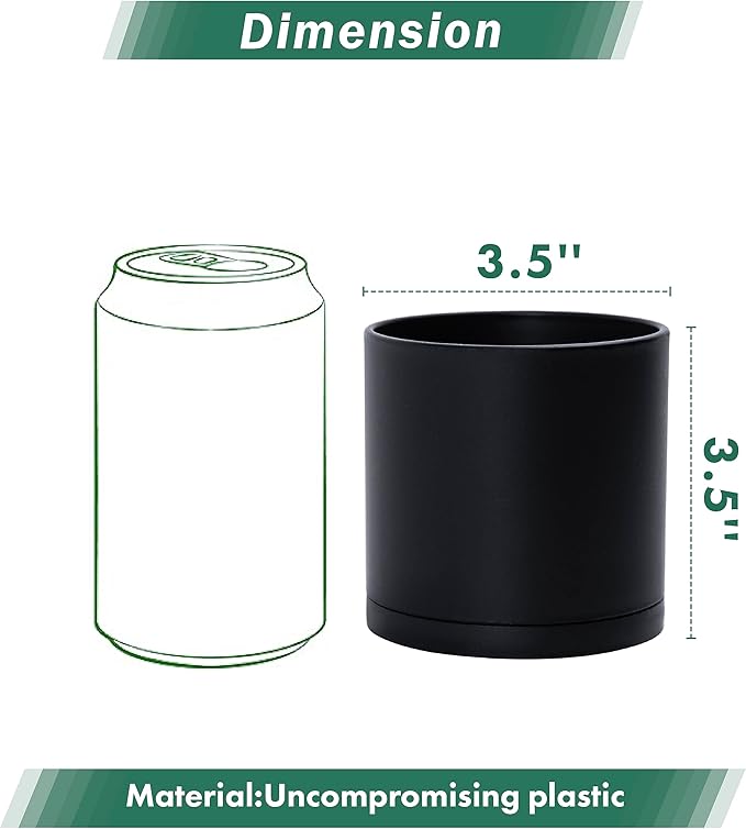D'vine Dev 12 Pack 3.5 Inch Mini Plastic Plant Pots, Small Garden Planters - Image 2