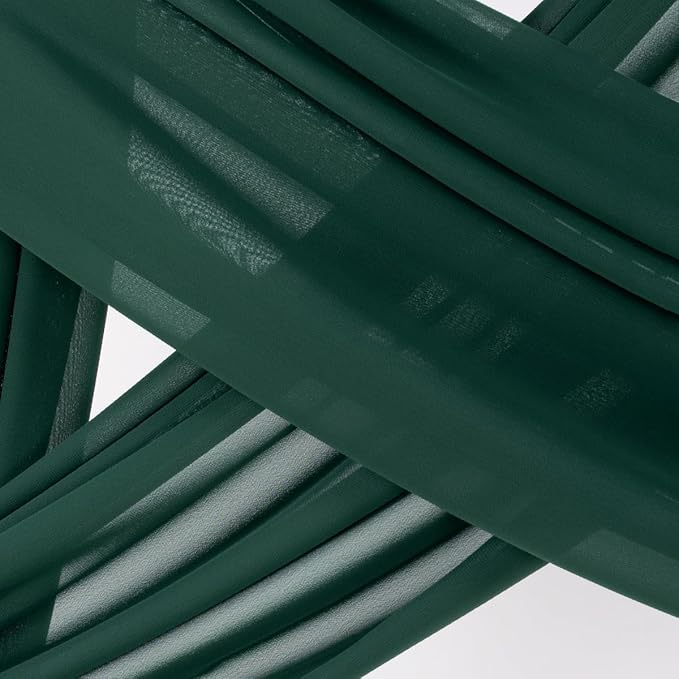 Socomi Wedding Arch Draping Fabric 1 Panel 29" x 19Ft Emerald Green Sheer - Image 5
