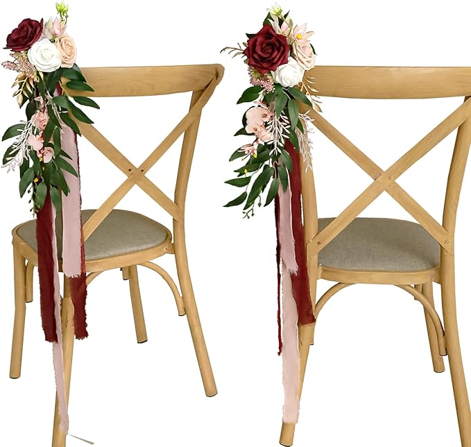 Lookein Wedding Aisle Chair Decorations Set of 8 Pew Flowers by Lookein
