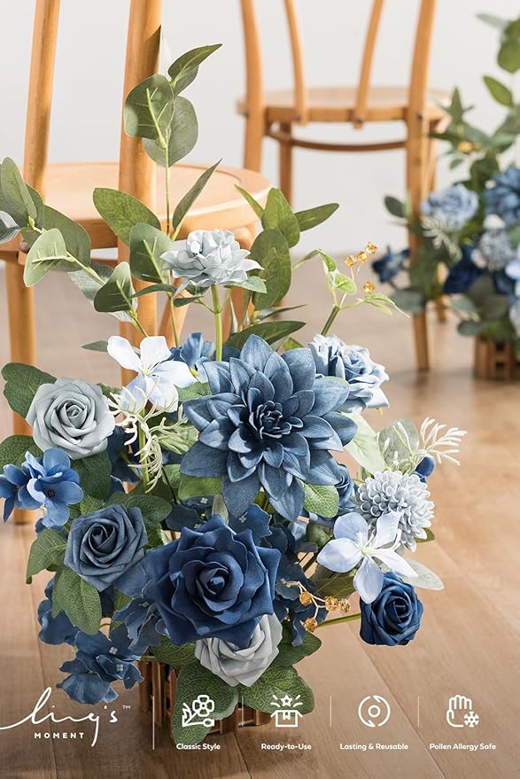 Ling's Moment 17.5" Tall Standing Artificial Flowers Arrangements 4pcs Fall - Image 5