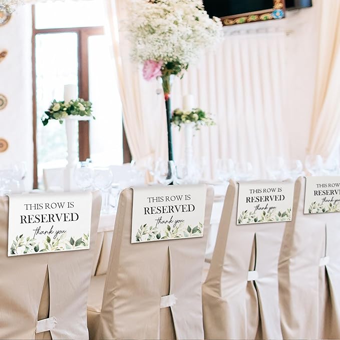 Reserved Seating Chair Signs, This Row Is Reserved Pew Cloths Seating - Image 4
