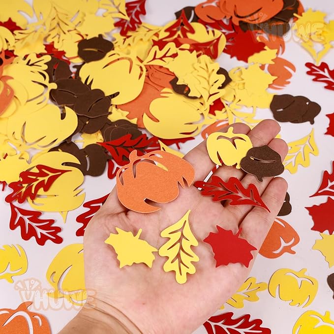 VHUWE Thanksgiving Confetti 200 Pcs, Autumn Fall Confetti, Thanksgiving Maple - Image 6