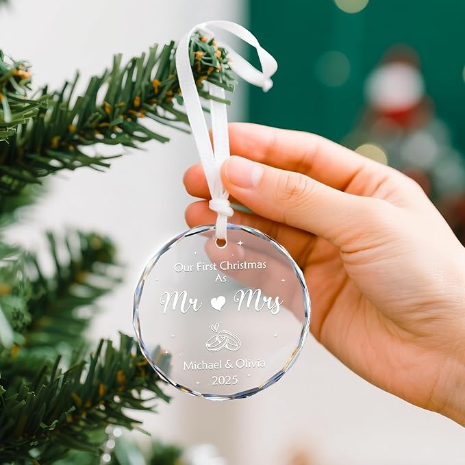 Our First Christmas As Mr & Mrs Ornament 2025, Personalized Christmas Ornaments - Image 3