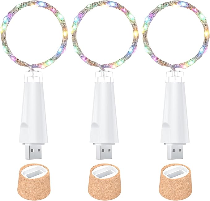 USB Bottle Lights Rechargeable Wine Bottle Fairy Lights Cork LED String Lights by Unknown
