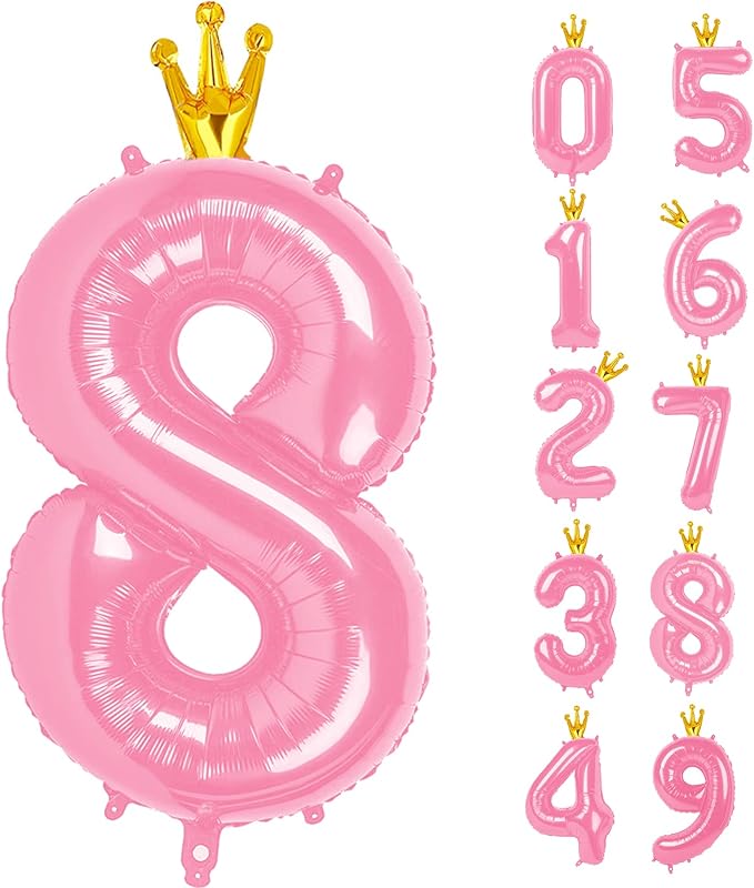 40 Inch Pink Number Balloon 0-9 by Upgesy