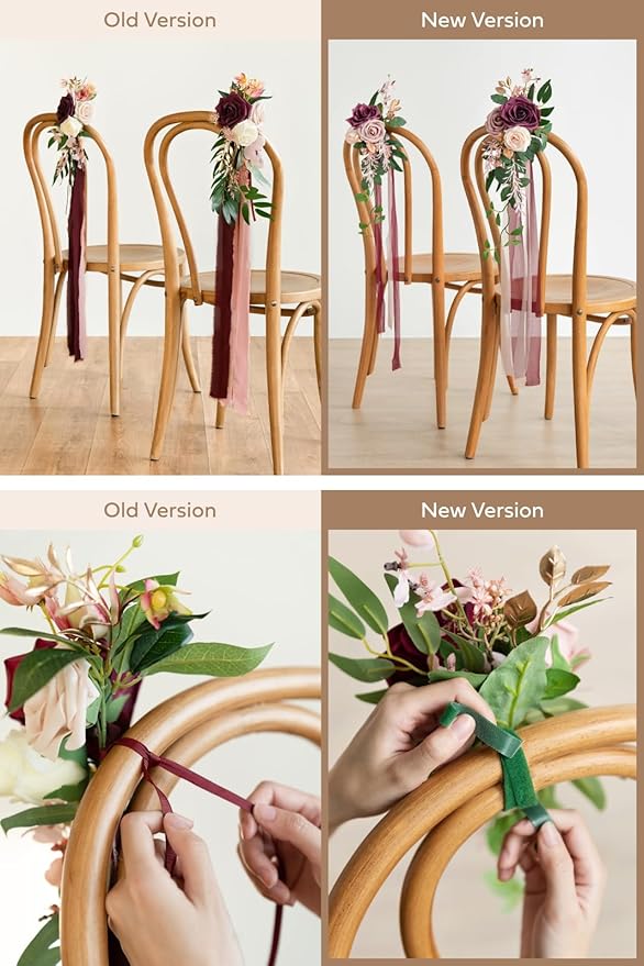 Ling's Moment 8pcs Aisle Pew Artificial Flowers Arrangements - Image 3