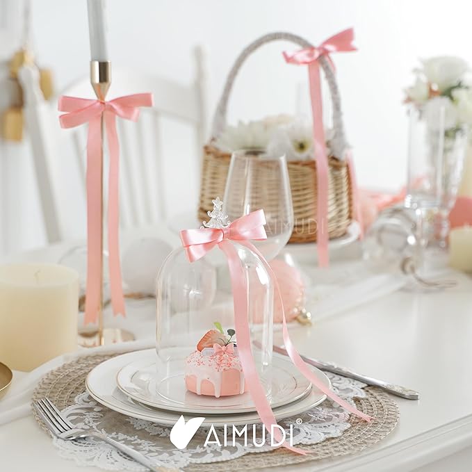 AIMUDI Baby Pink Bows 5 × 10" Satin Bows - Image 3