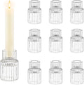 Candle Holder Glass Candlestick Holders: Hewory 10PCS Clear Taper Candle by Hewory