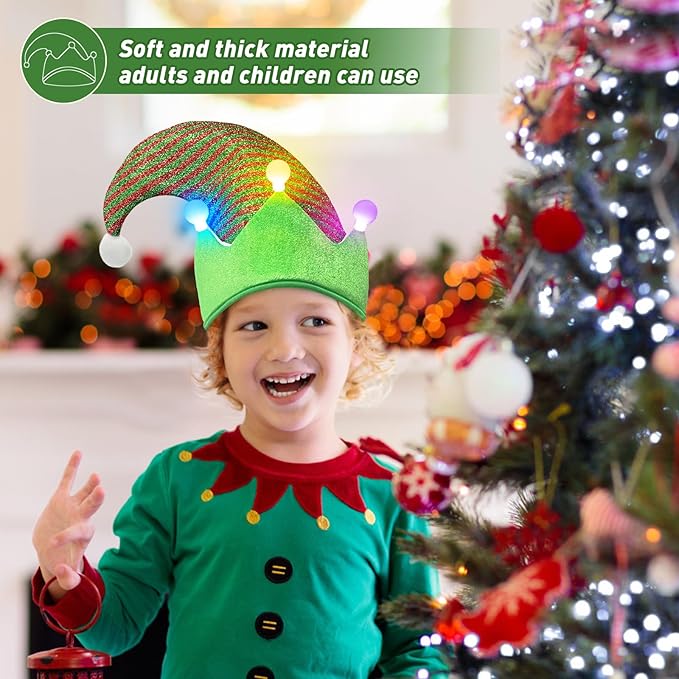 Elf Hat Felt Elf Hat with Jingle Bells Santa Hats Hat Great Holiday Party - Image 8