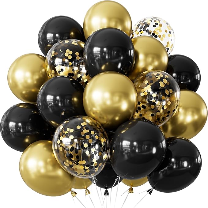 Black and Gold Balloons by Adeyoo