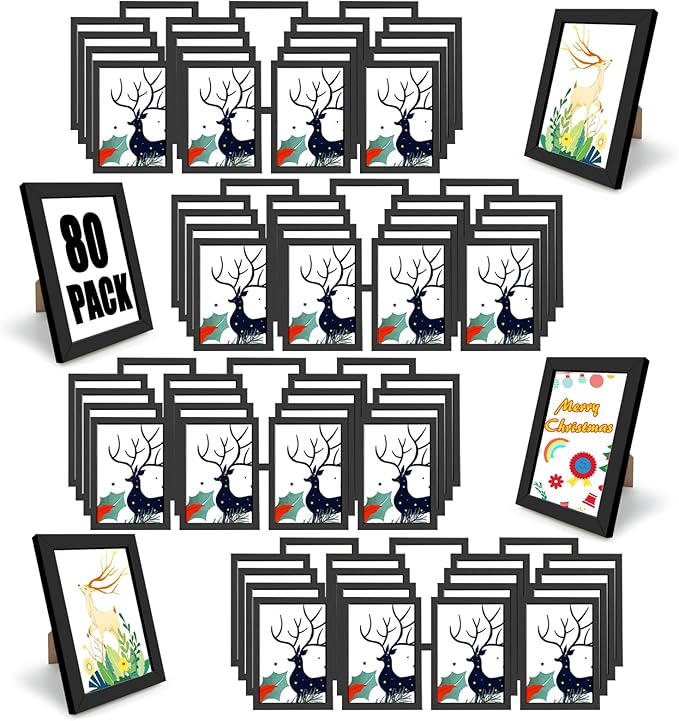 Set of 80 Picture Frame Bulk Photo Frames Wall Mounting Simple Photo Frames by YOUKEOLA