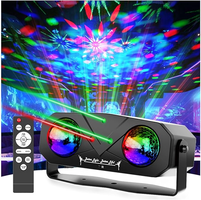 Disco Ball Light, Party Disco Dj Strobe Ocean Star Projector Dance Light Sound by SPOOBOOLA