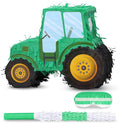 Tractor Pinata Bundle with a Blindfold and Bat, Kids Excavator Pinata by Birchio