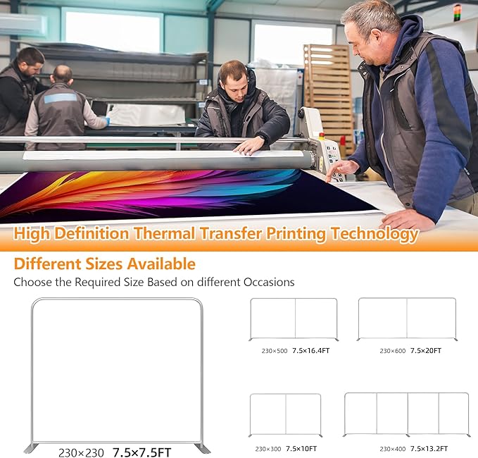 Custom Stand Backdrop with Aluminum Stand, 7.5x7.5ft Commercial Tension Fabric - Image 6