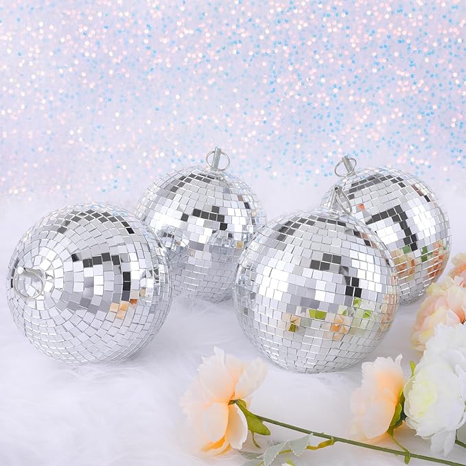 Mirror Disco Ball Silver Mirror Ball: 6 Inches Reflective Hanging Ball by SoarDream