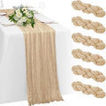 6 Pack Beige Cheesecloth Table Runner 23x120 inch Rustic Boho Gauze Table by Unknown