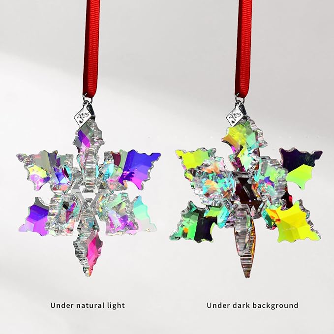 2025 Annual Edition 3D Crystal Snowflake Ornament Christmas Ornament Home Decor - Image 5