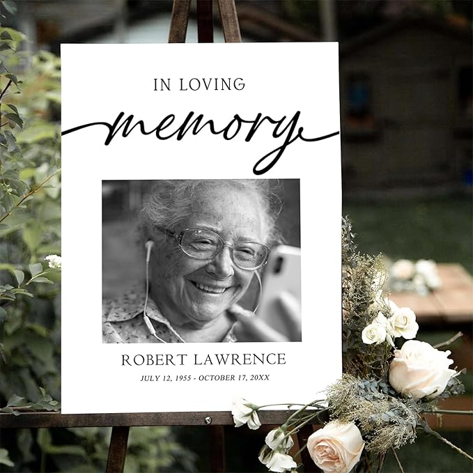Celebration of Life Sign Board, Funeral Welcome Sign, In Loving Memory - Image 3