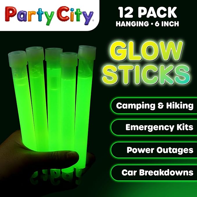 Party City Green Glow Sticks Bulk Pack 6”- 12pk Glow in the Dark Sticks - Image 2