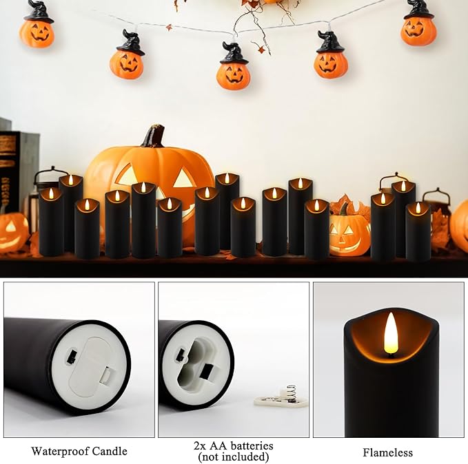 24-Pack Black Flameless LED Candles - Image 8