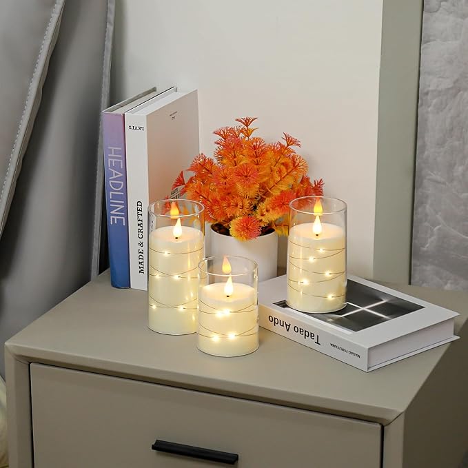 Aignis Flickering Flameless Candles Battery Operated Candles LED Candles - Image 2