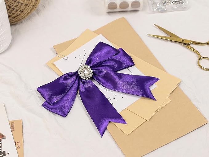 Purple Satin Ribbon 1-1/2 inch X Continuous 25 Yards, Single Face Polyester - Image 7