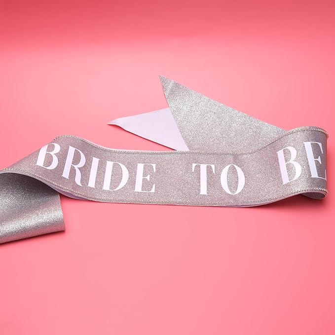 Bride to Be Sash with Rhinestones Glittery Bridal Party Sash with Adjustable Pin by Ricawa