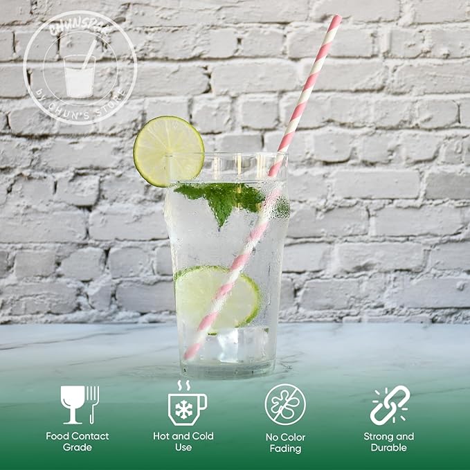 Biodegradable Pink Paper Straws - Image 2