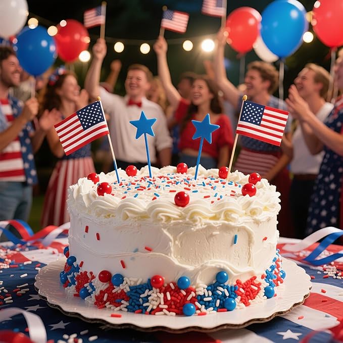 Patriotic Sprinkles, 4th of July, Edible Red Blue Sprinkles - Image 4