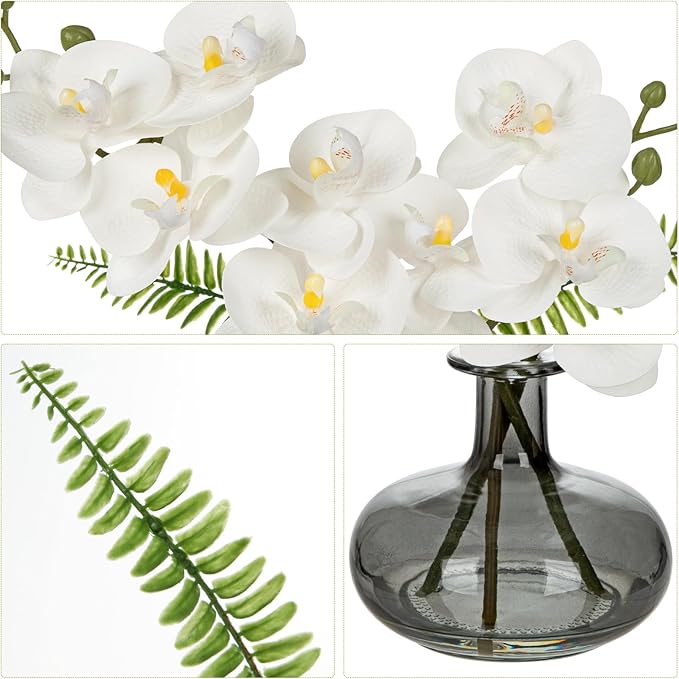 White Orchids Artificial Flowers - Image 7