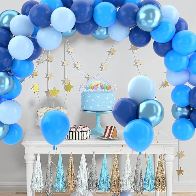 Patimate Blue Balloons Set, Pastel Light Blue Latex Balloons Kit - Image 5