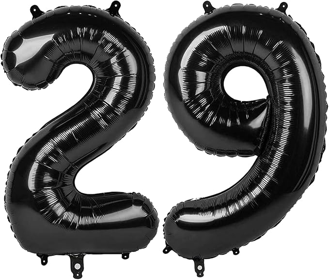 Black Number 29 Balloon by Upgesy