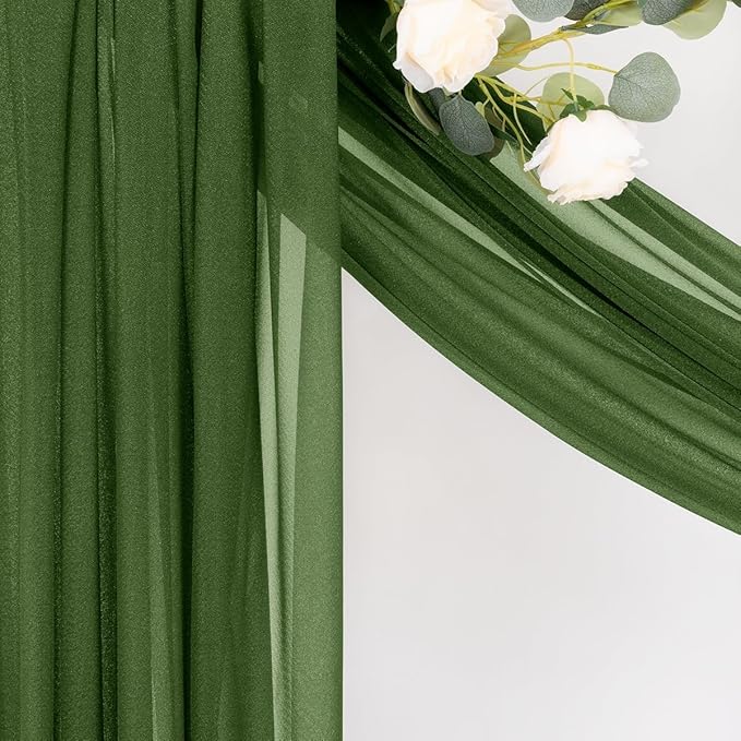 MLMC Olive Green Wedding Arch Draping Fabric 1 Panel 29" x 20 FT Extra Long - Image 7