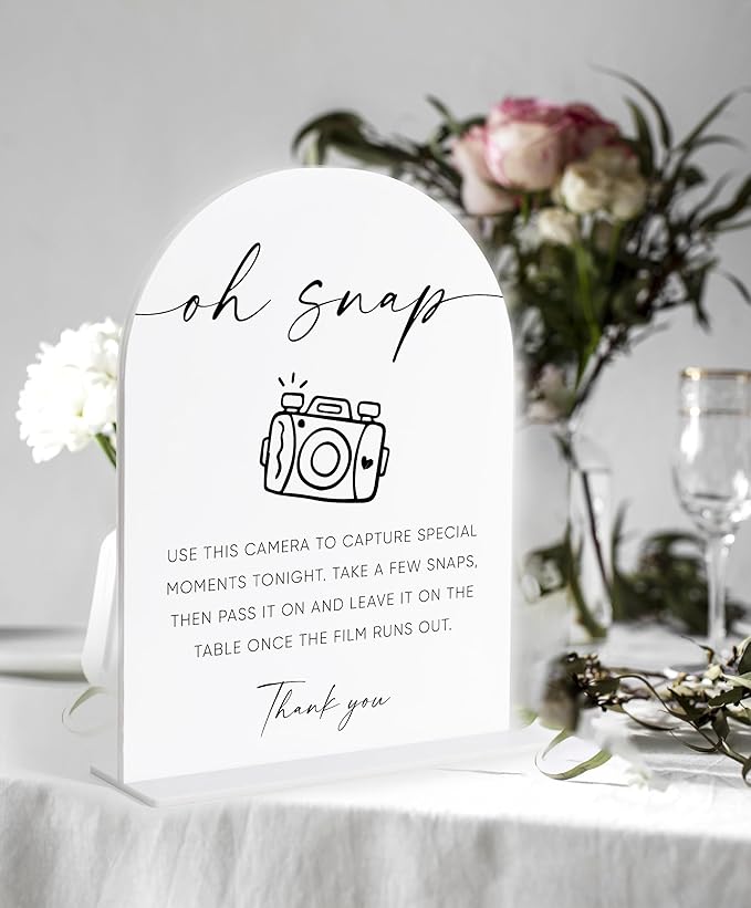 Disposable Cameras for Weddings Sign, Wedding Reception Decorations, Bridal - Image 3