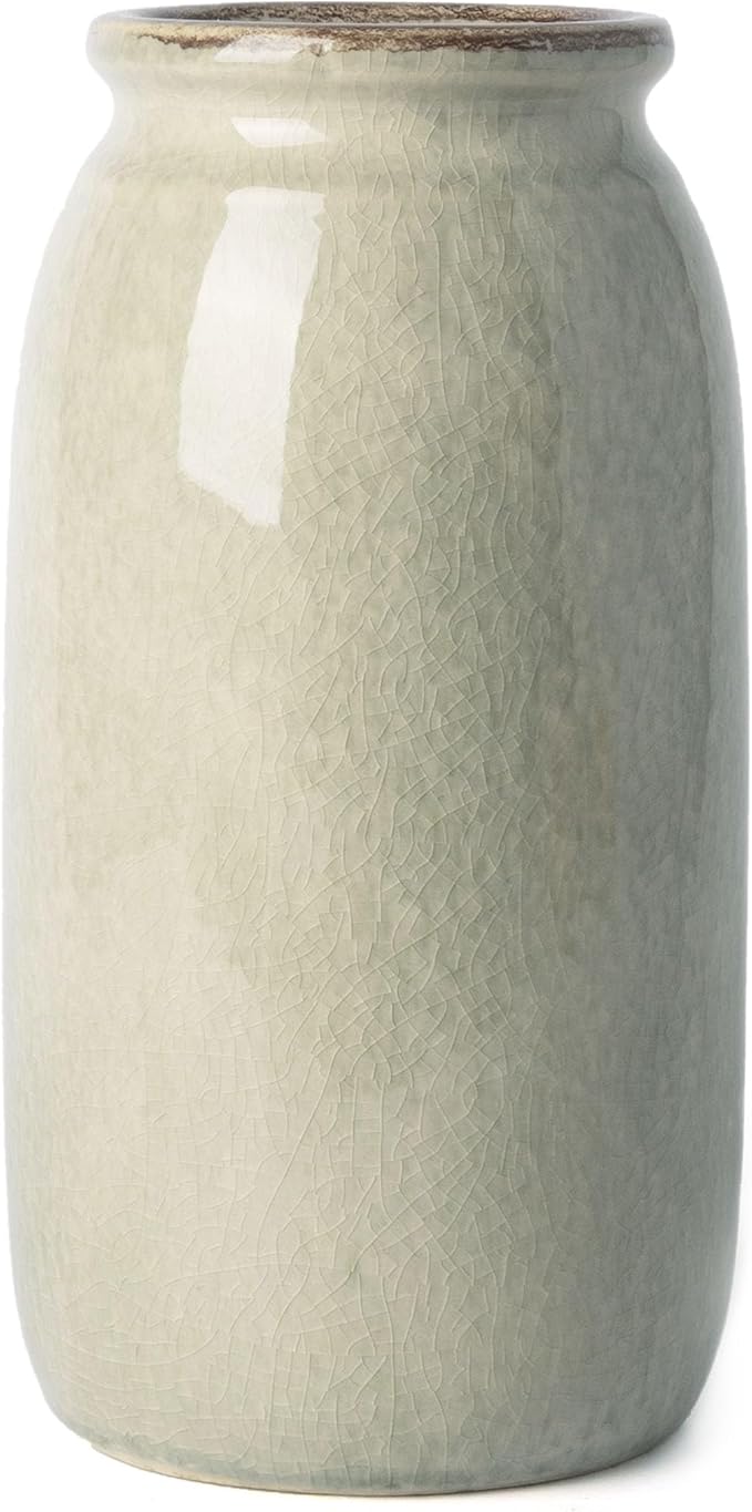 VICTOR & TERESA Rustic Large Green Vase by VICTORTERESA