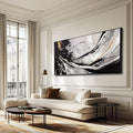 Home Decor Black and White Abstract Painting by XIANSHOU