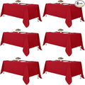 Fitable Red Tablecloths for Rectangle Tables, 6 Pack by Fitable