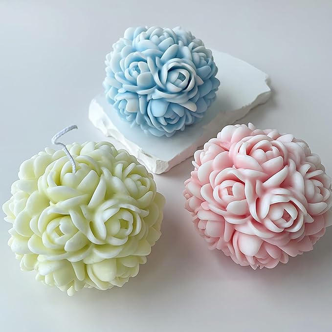 Rose 3D Flower Candle & Ball Mold - Image 5