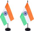 India Desk Flag 12" Solid Pole Deluxe Set Indian Flags Banner Mini Small India by Unknown