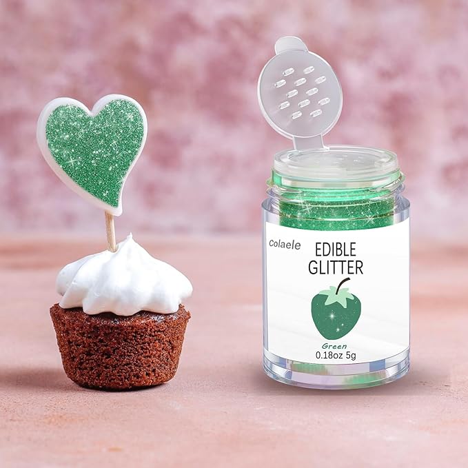 Green Edible Glitter Glimmer Powder - Image 3