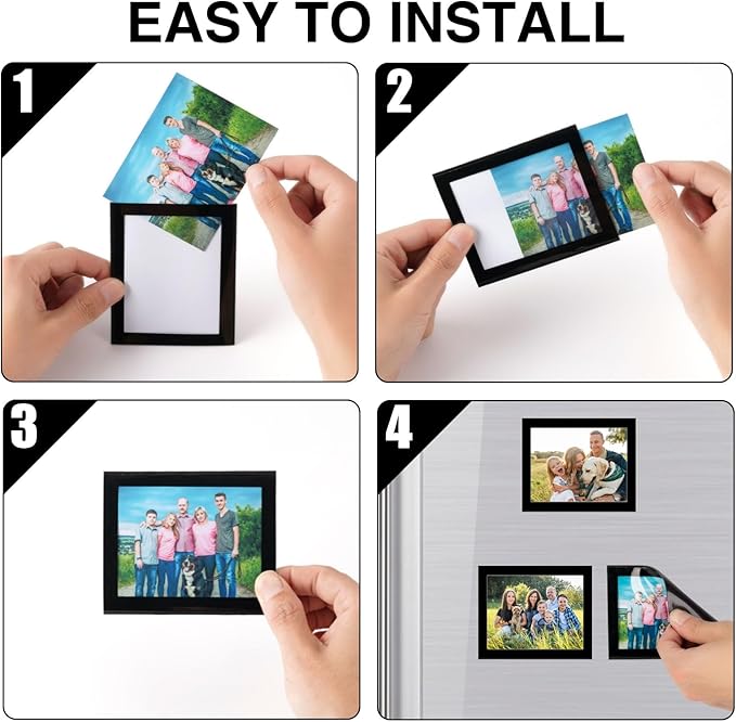Magnetic Picture Frames with Black Border, Mini Wallet Size Magnet Photo - Image 5