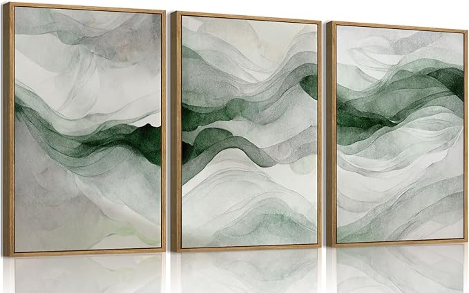 myusuar 3 Piece Large Abstract Framed Wall Art by Unknown