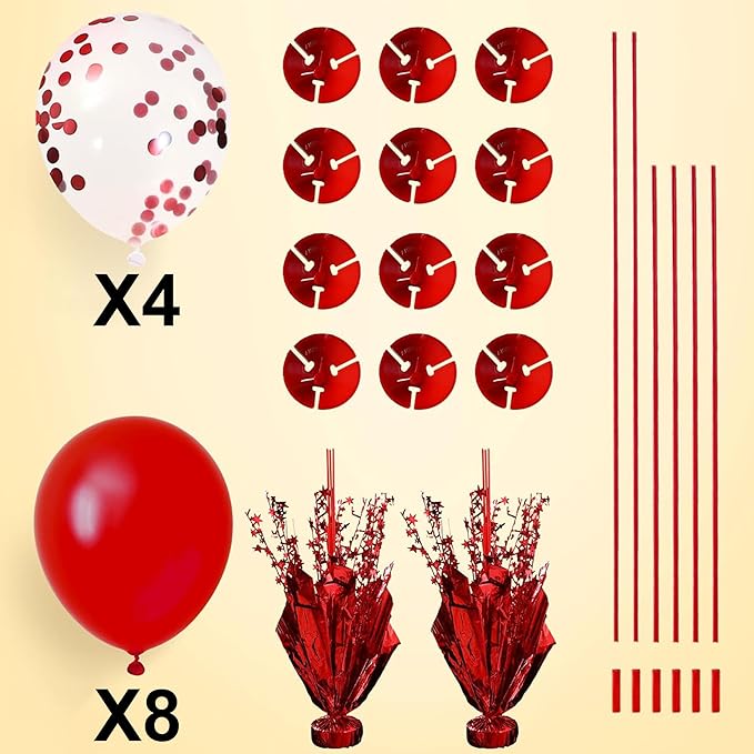2 Set Red Balloon Table Centerpieces - Image 6