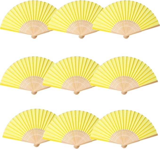 24pcs Imitated Silk Hand Fan Imitated Silk Fabric Bamboo Handheld Folded Fan - Image 5