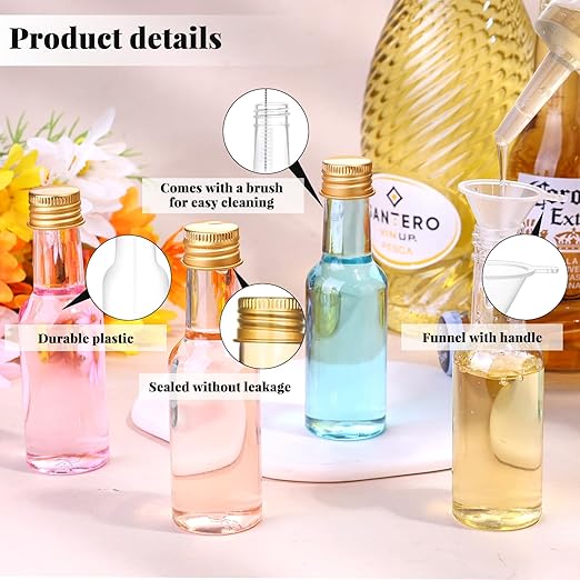 Dualshine 100 Pcs Mini Liquor Bottles, 1.7oz/50ml Shot Bottles - Image 4