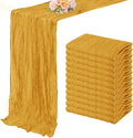 12 Pack Mustard 10FT Cheesecloth Table Runner Rustic Gauze Fabric Cheese Cloth by FoliafeelHome