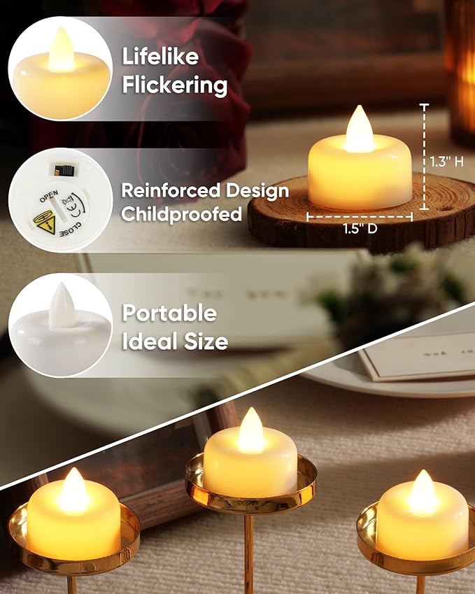 Amagic 12 Pack Remote Candles, Tea Lights - Image 2