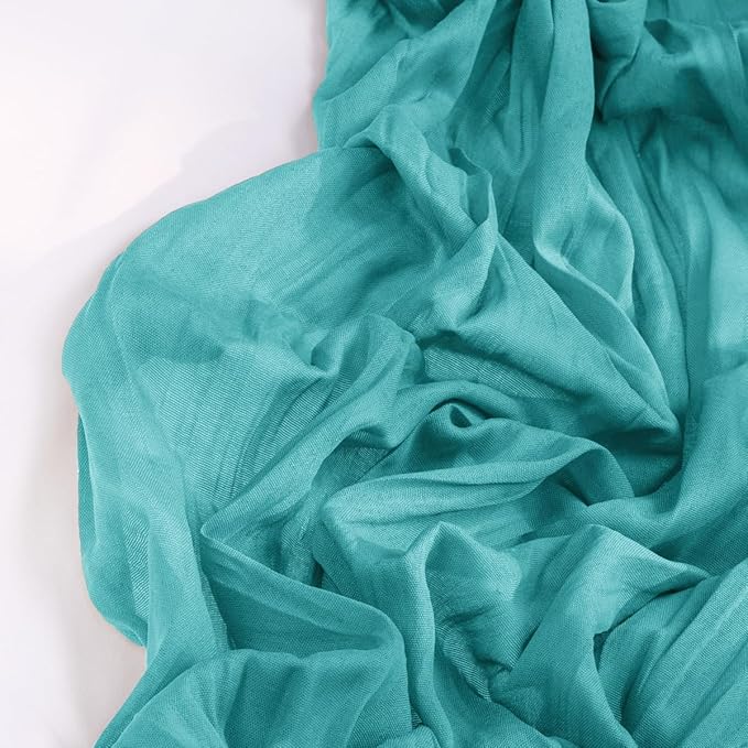 Teal Green Cheesecloth Table Runner 4 Pack Fall Table Runners Boho Gauze 120 - Image 3